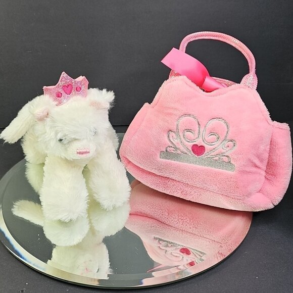 Aurora World Princess Kitten Carrier Fancy Pals Purse With White Plush Cat 7” - Picture 7 of 15